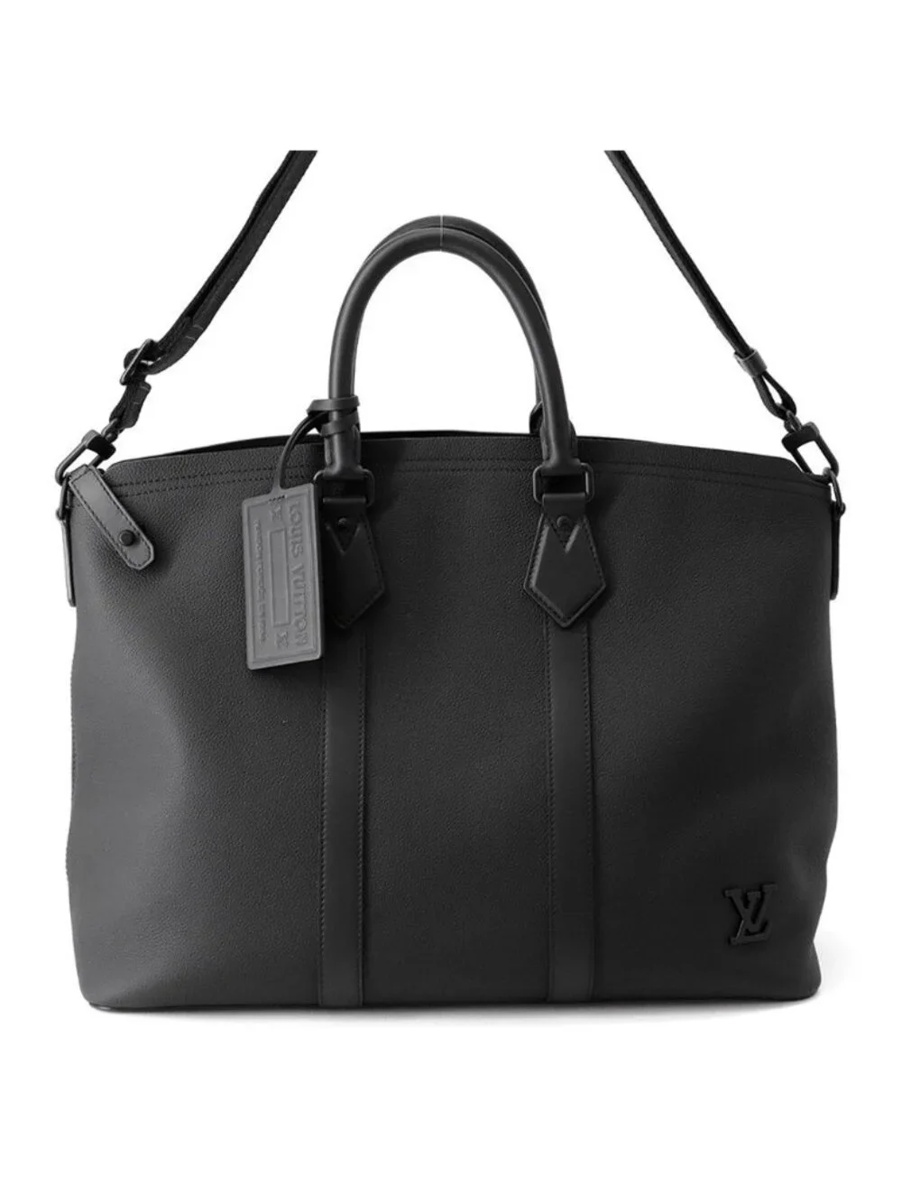 Louis Vuitton Tote Bag Taurillon Leather LV Aerogram Lockit 2-Way Black
